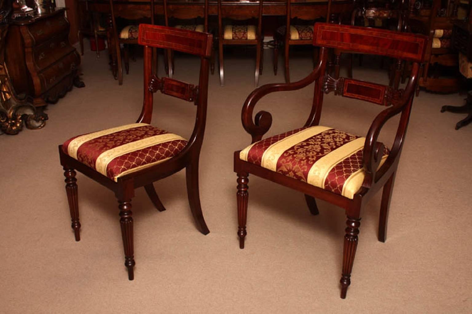 Regency Dining Table and 16 Chairs Flame Mahogany 3