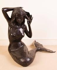 Bronze Mermaid Fountain Siren