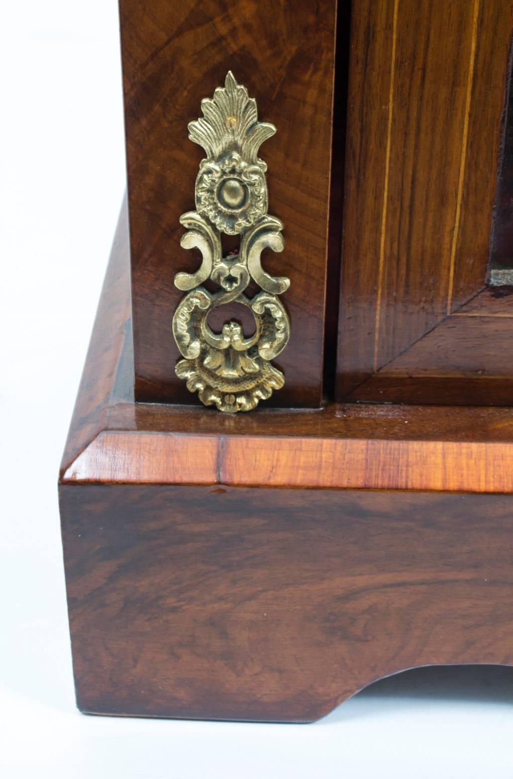 19th Century Victorian Burr Walnut Marquetry Pier Cabinet In Excellent Condition In London, GB