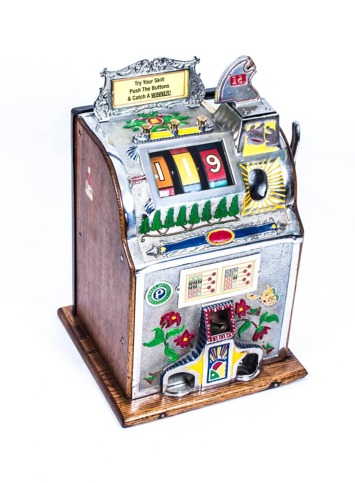 Antique 1920s Deco Poinsettia Slot Machine Mills Novelty Co 2