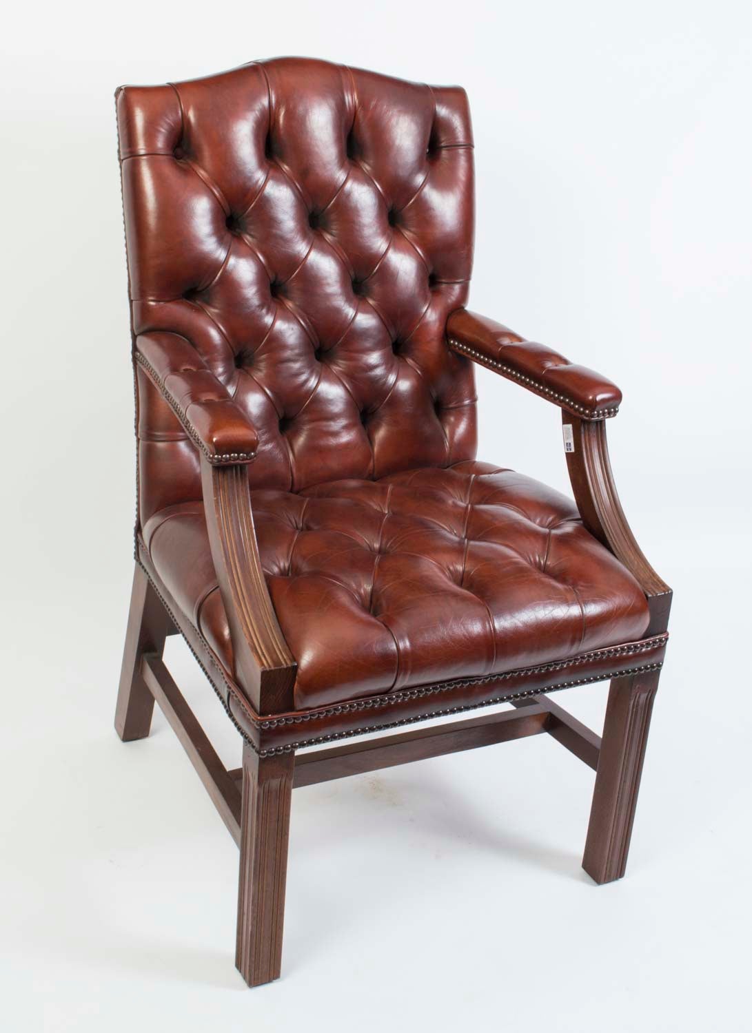 English Handmade Gainsborough Leather Desk Chair For At 1stdibs