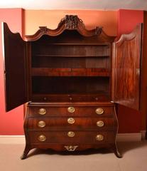 Antique Dutch Mahogany Cabinet on Chest, circa 1780