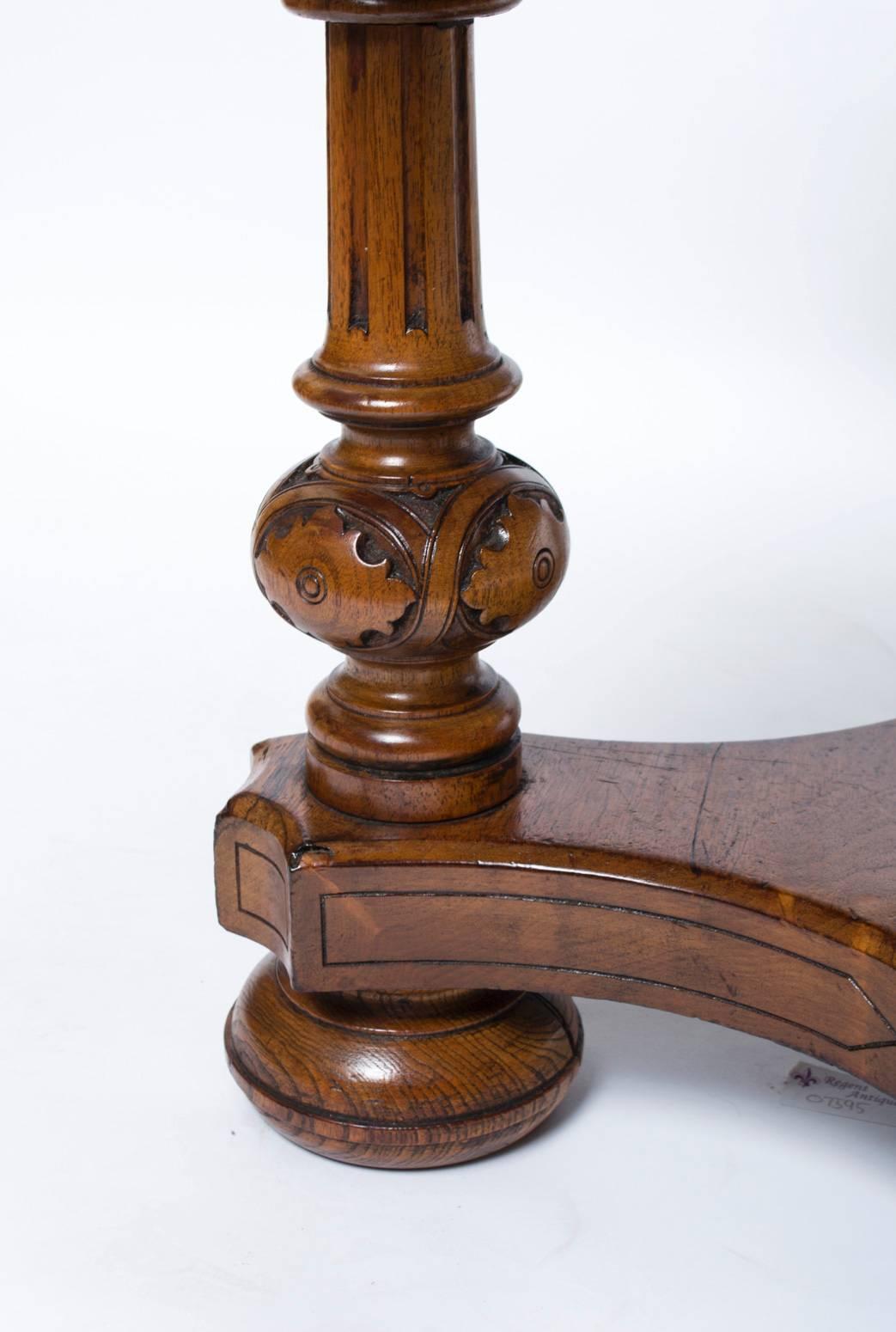 Antique Burr Walnut Marquetry Oval Coffee Table, circa 1860 3