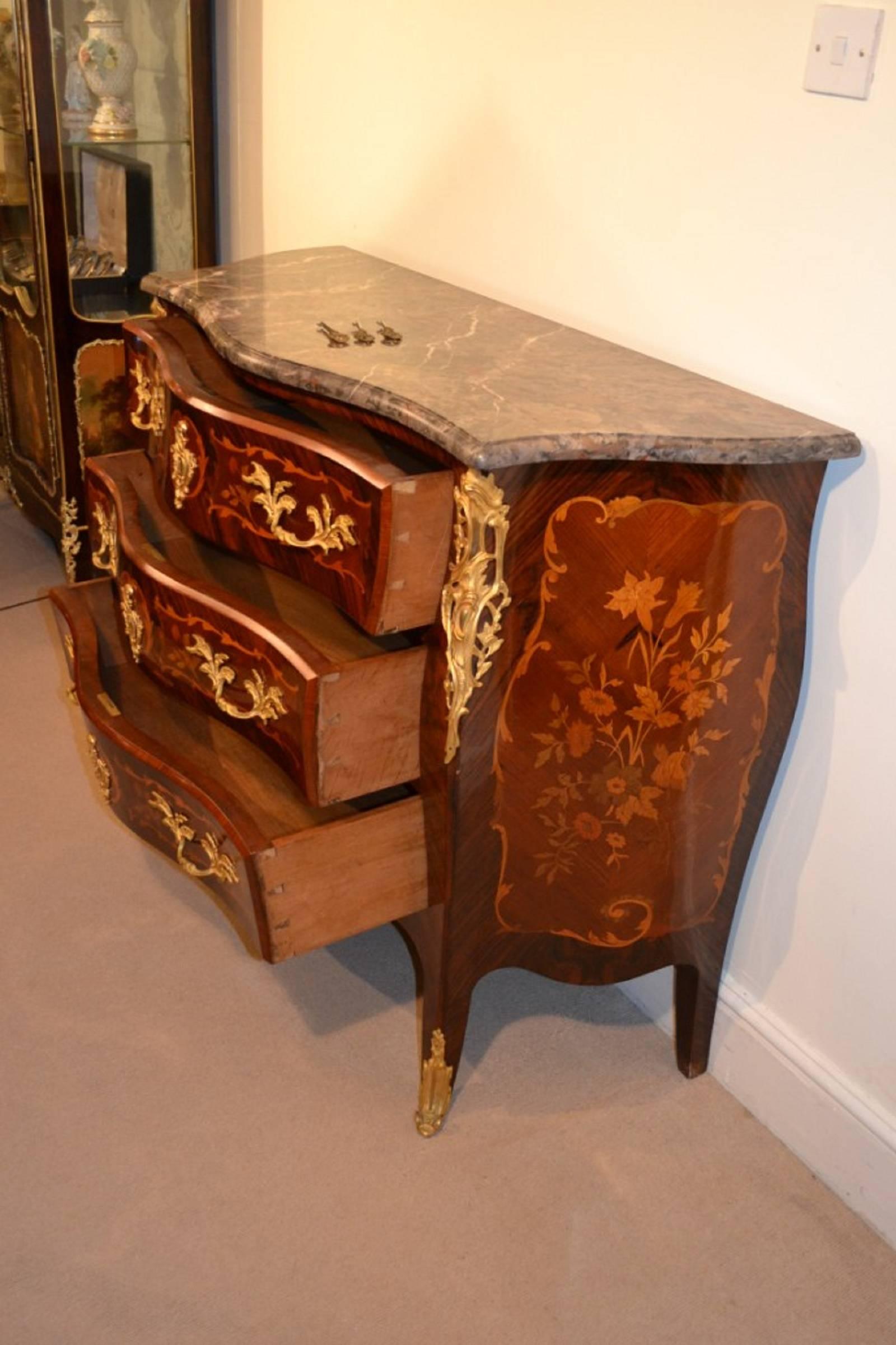 Late 19th Century Antique French Louis XV Commode Chest of Drawers, circa 1880