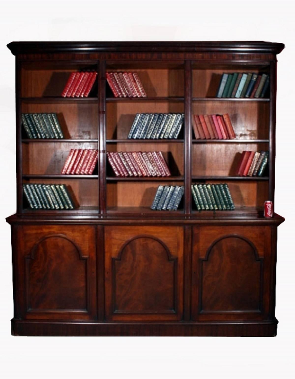 English 19th Century Victorian Mahogany Open Bookcase