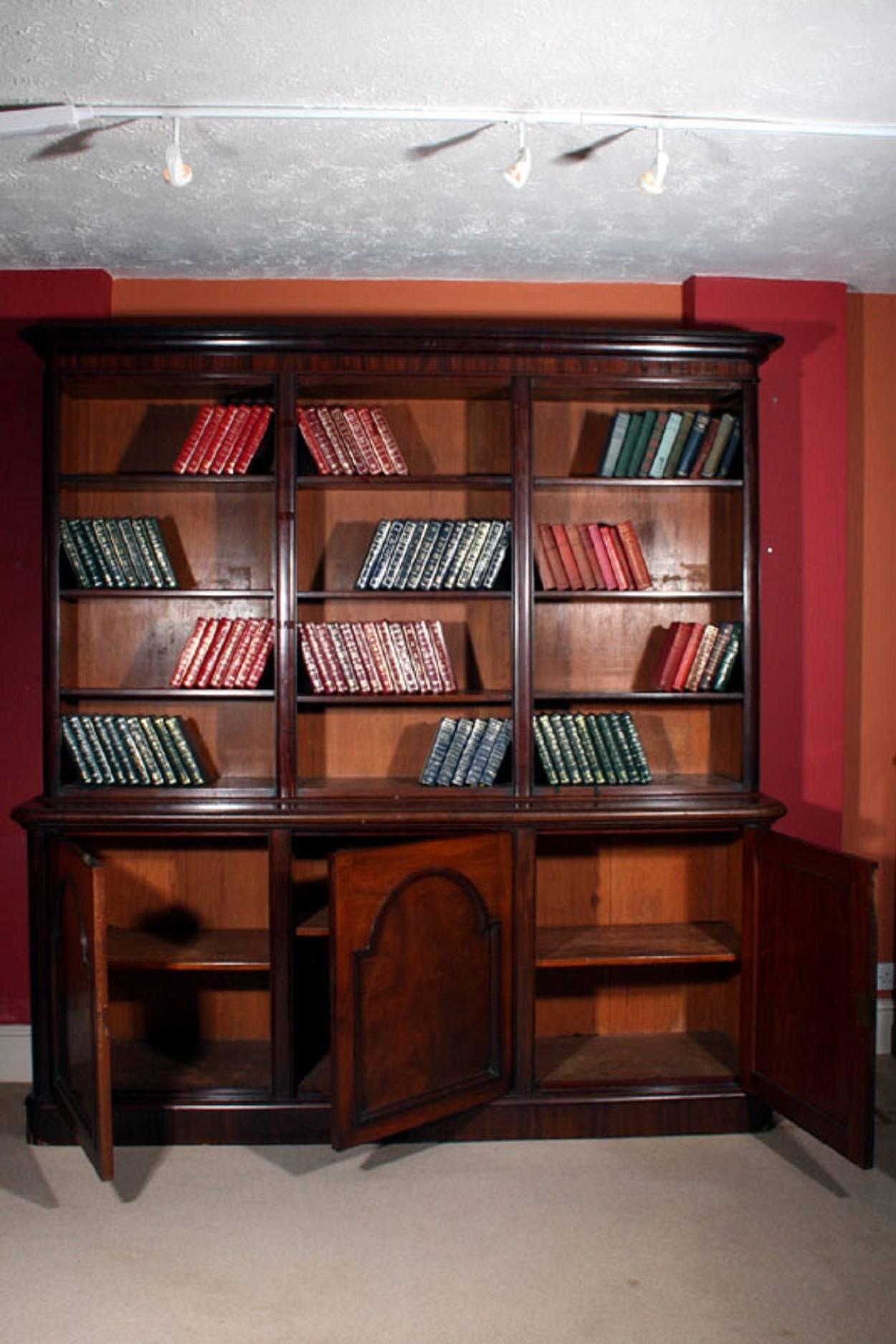 Mid-19th Century 19th Century Victorian Mahogany Open Bookcase