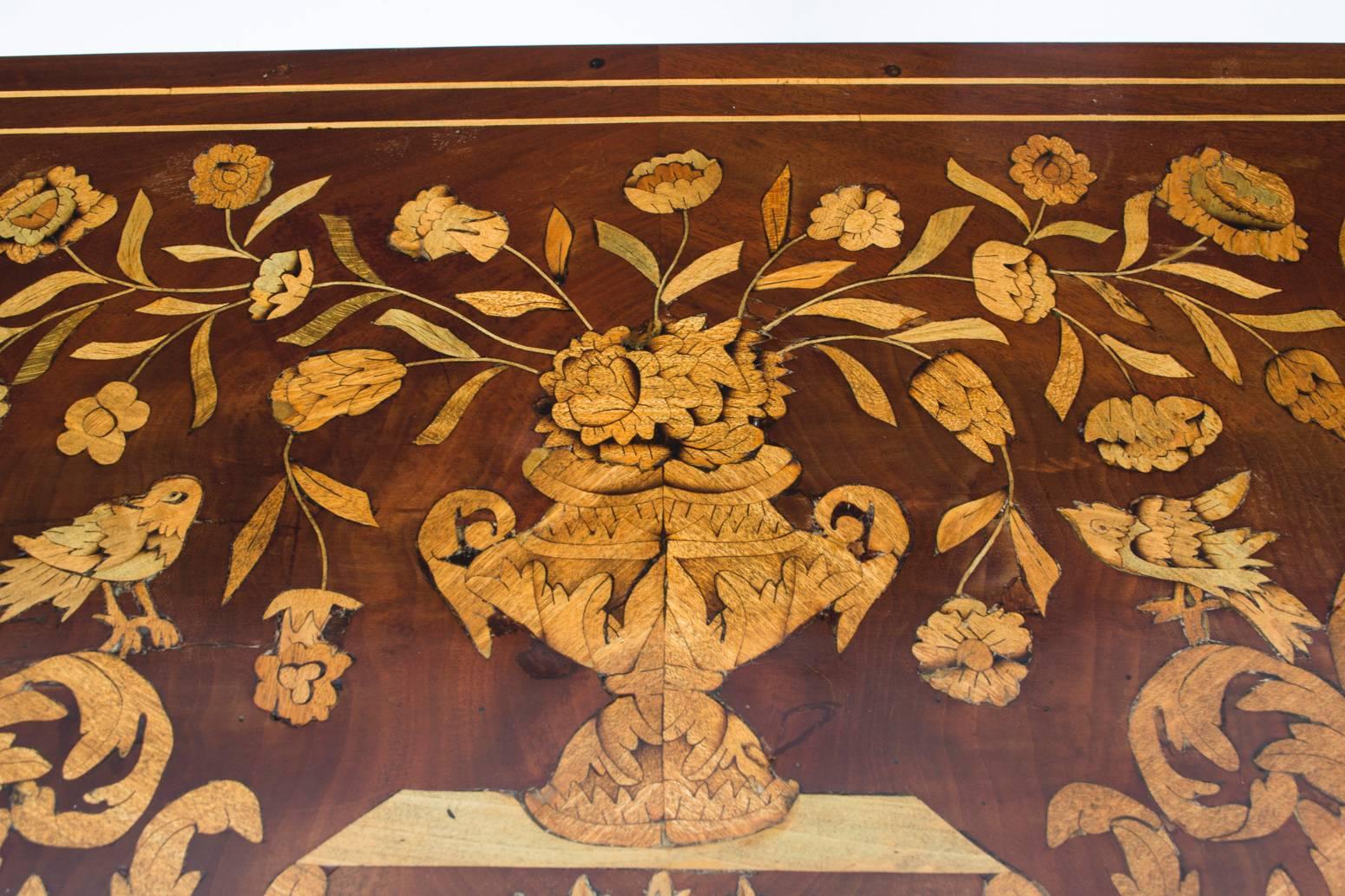 Walnut 18th Century Dutch Marquetry Console Table