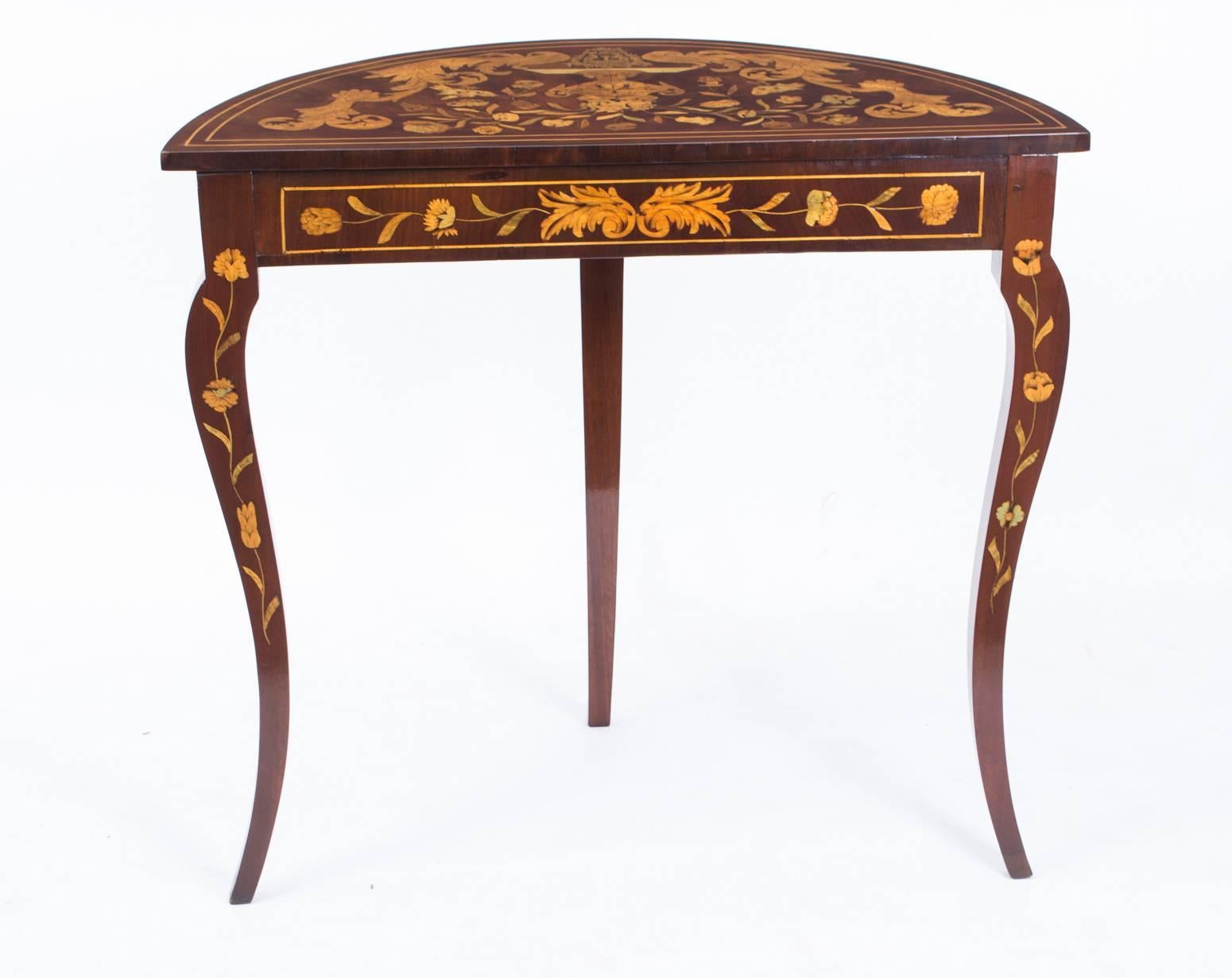 18th Century Dutch Marquetry Console Table 3