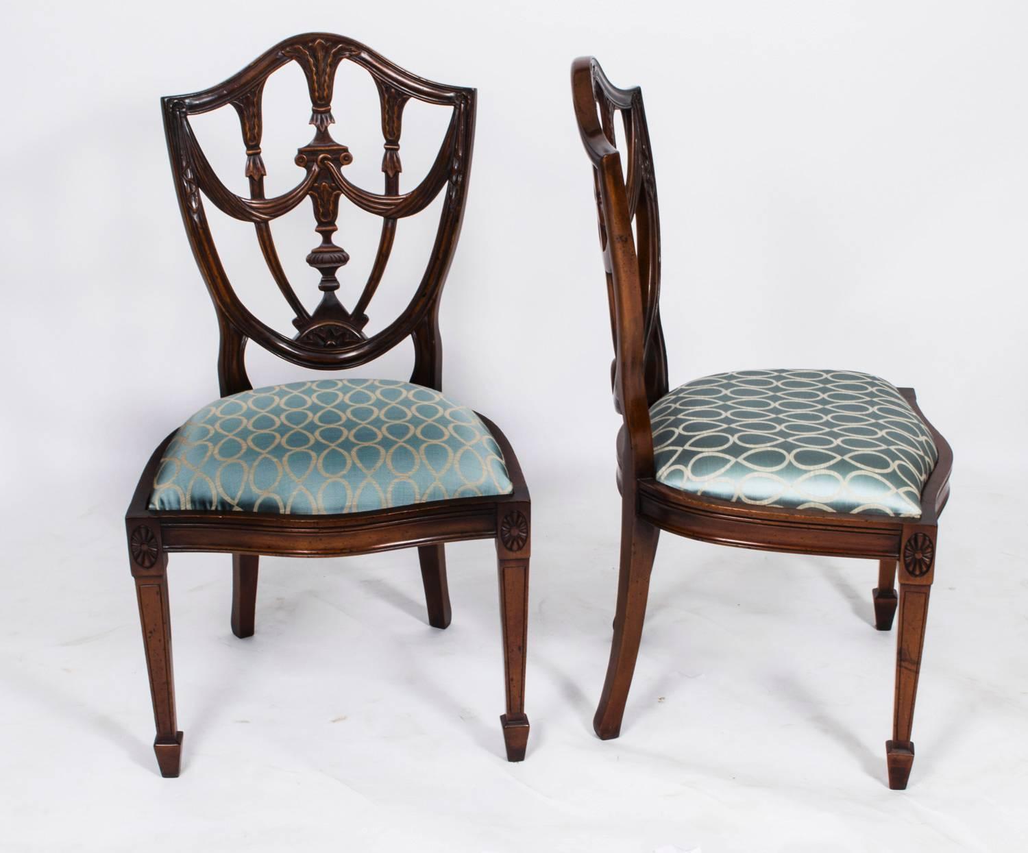 Late 20th Century Vintage Set of 14 Federal Shield Back Dining Chairs