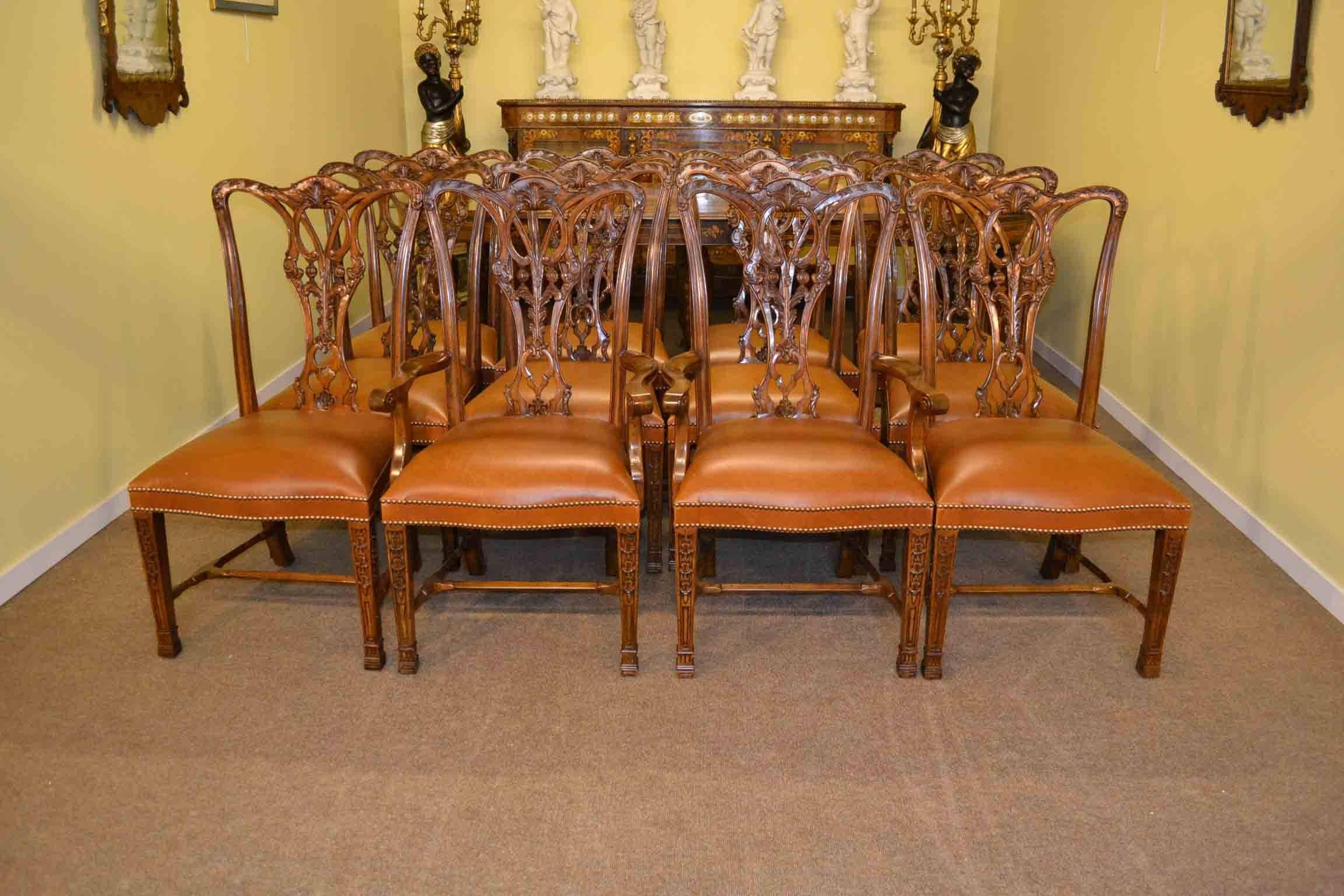 Elegant Set Of 12 Beautiful Chippendale Dining Chairs At 1stdibs