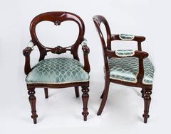 Vintage Victorian Style Balloon Back Dining Chairs Set of 12