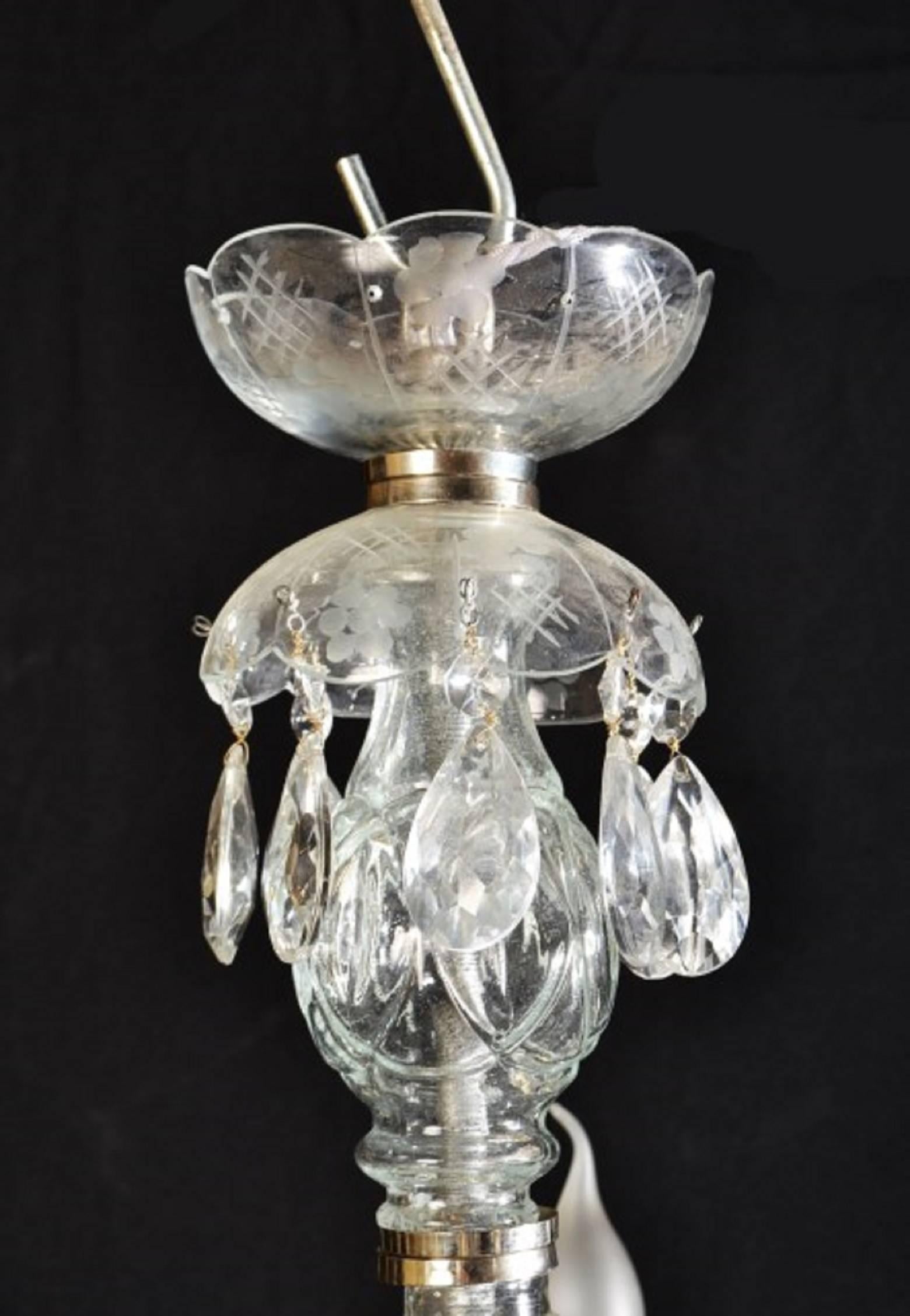 Vintage Venetian Glass 8 Branch Chandelier In Excellent Condition In London, GB