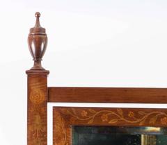 Antique Edwardian Mahogany Inlaid Cheval Mirror, circa 1900