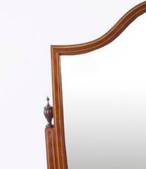 Antique Edwardian Inlaid Cheval Mirror Shield, circa 1900