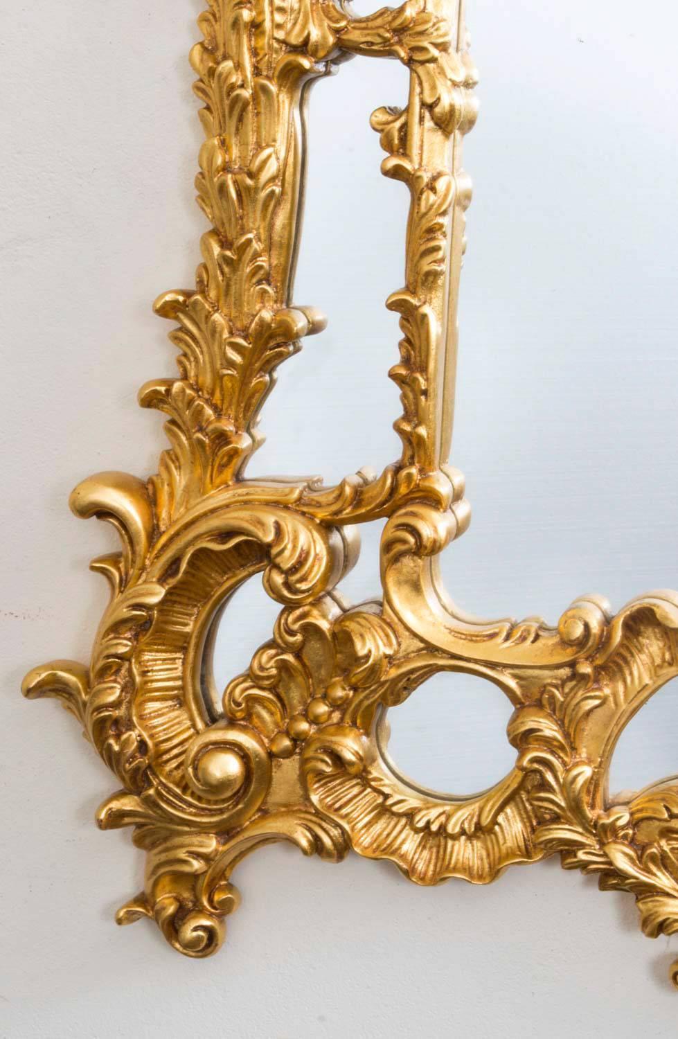Beautiful Italian Rococo Giltwood Decorative Mirror For Sale at 1stdibs