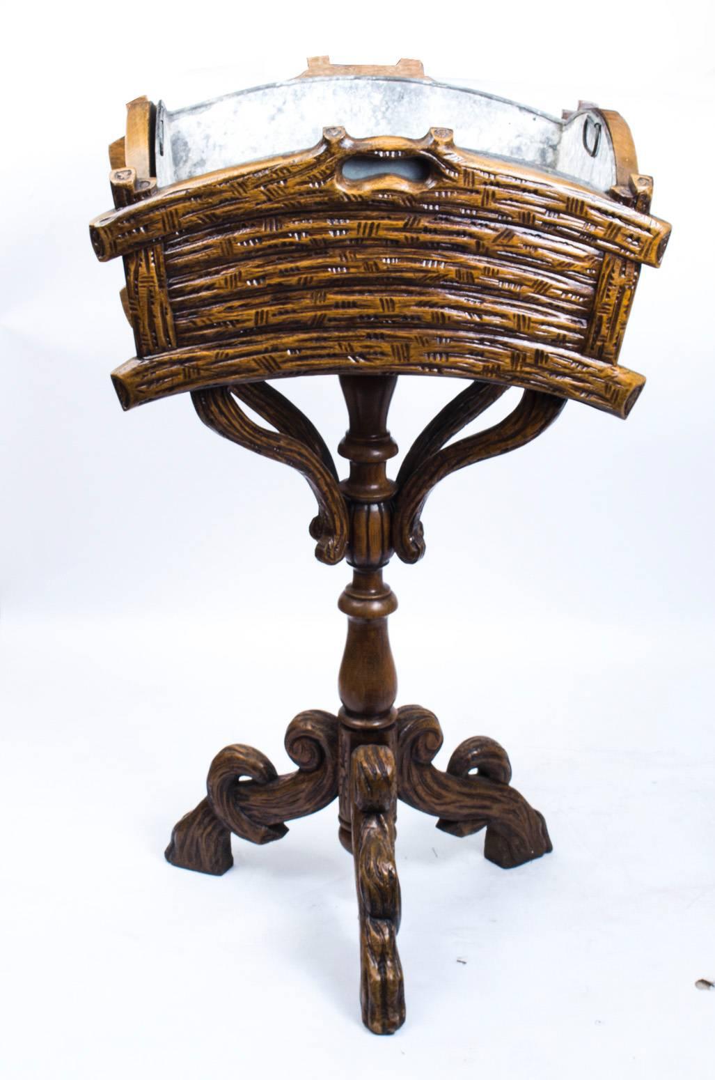 19th Century Hand-Carved Black Forest Jardiniere 3