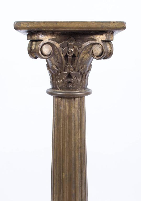 Antique Victorian Pair of Corinthian Column Pedestals 19th C For Sale
