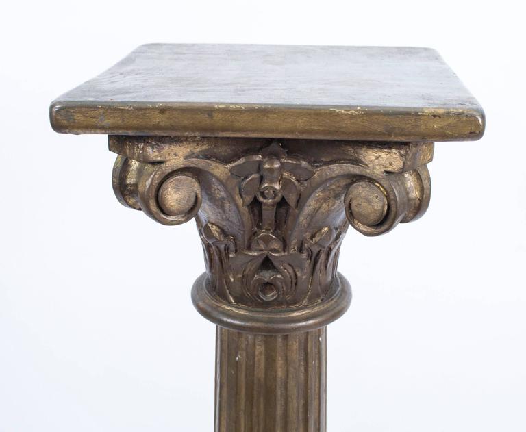 Antique Victorian Pair of Corinthian Column Pedestals 19th C For Sale