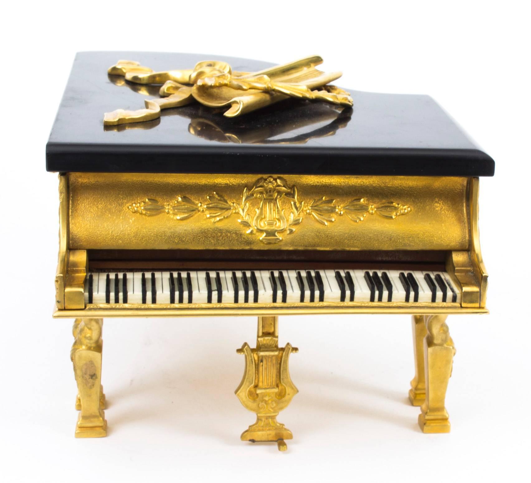 German Antique Viennese Ormolu Piano Musical Jewellery Box G Brehmer