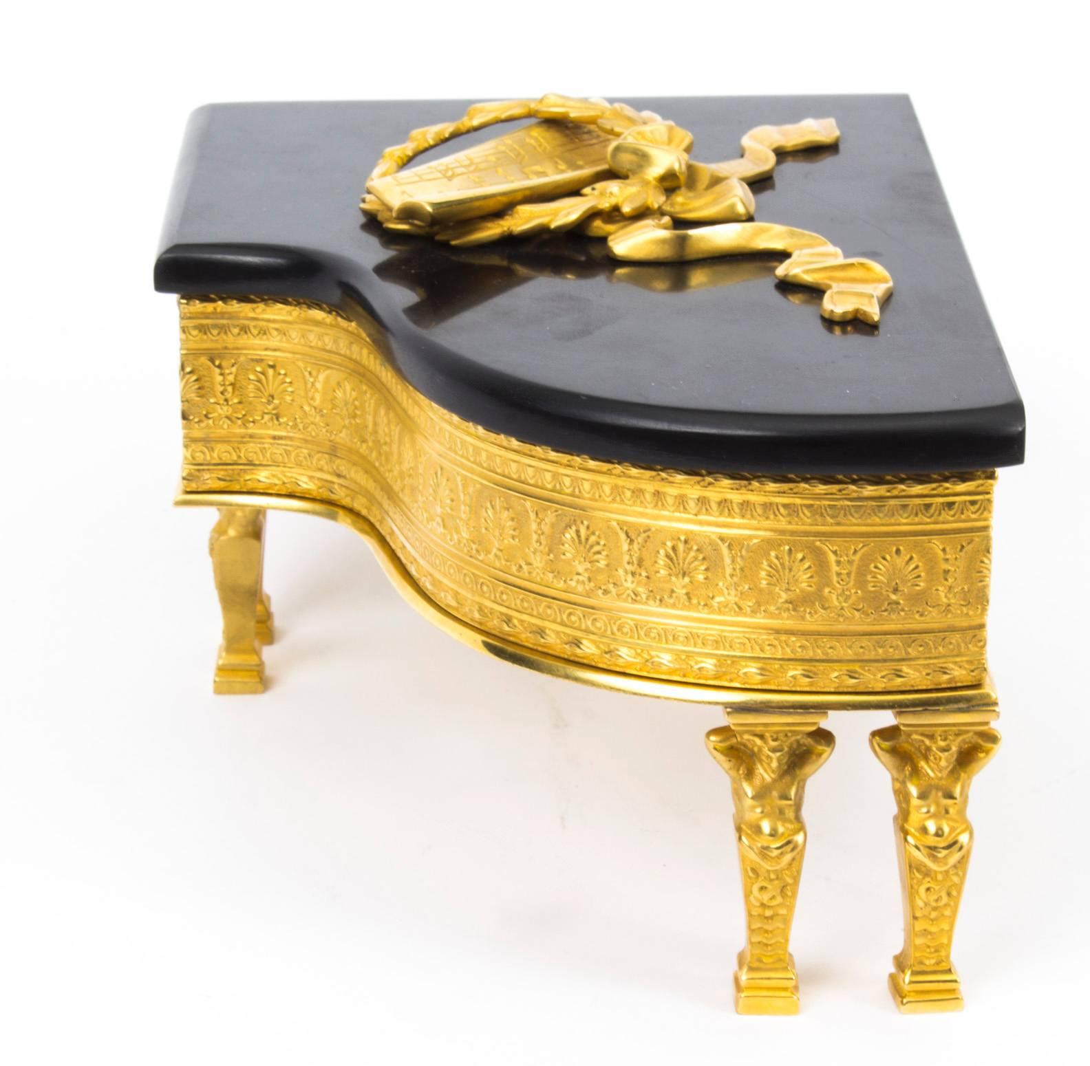 Late 19th Century Antique Viennese Ormolu Piano Musical Jewellery Box G Brehmer