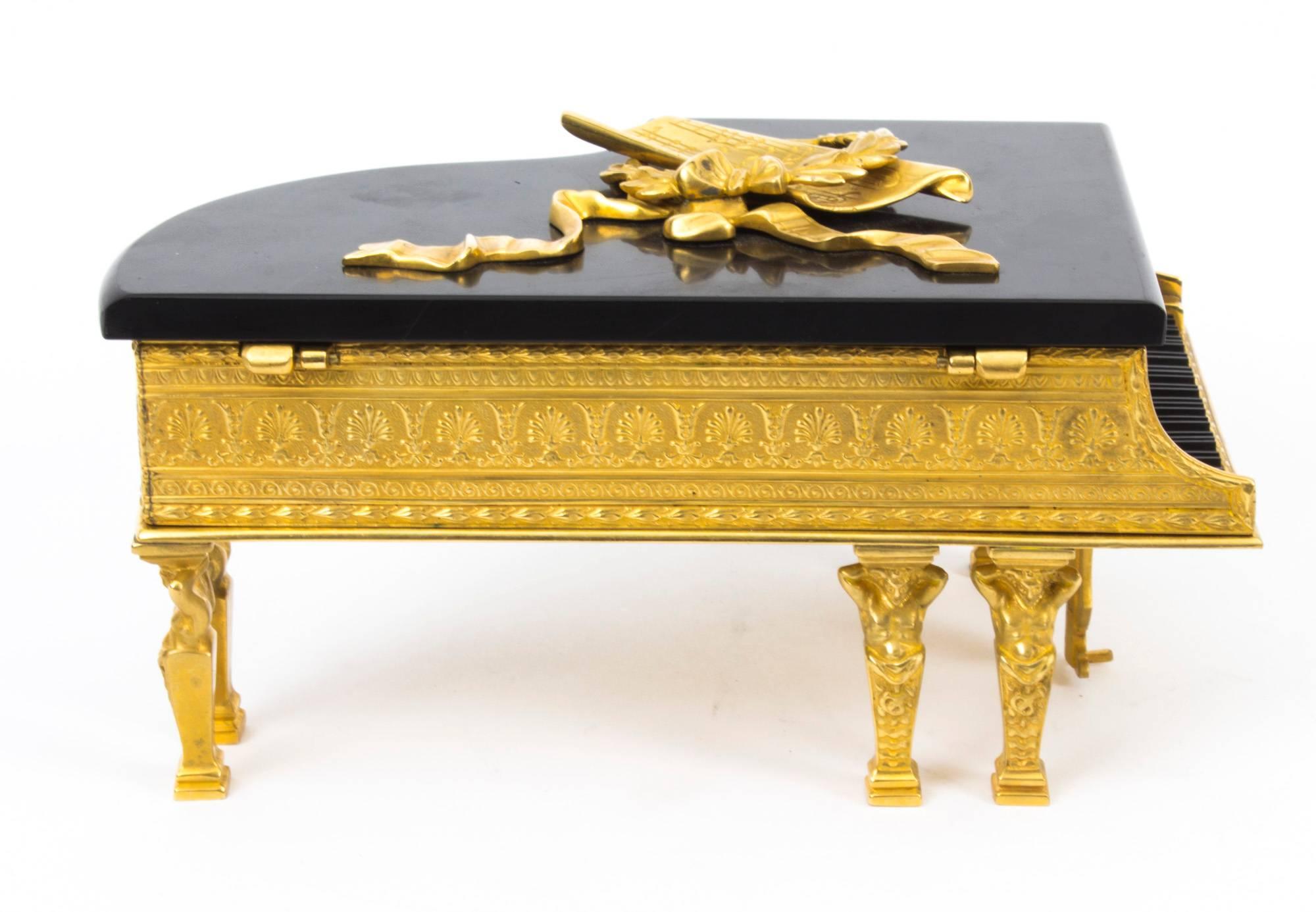 Antique Viennese Ormolu Piano Musical Jewellery Box G Brehmer 1