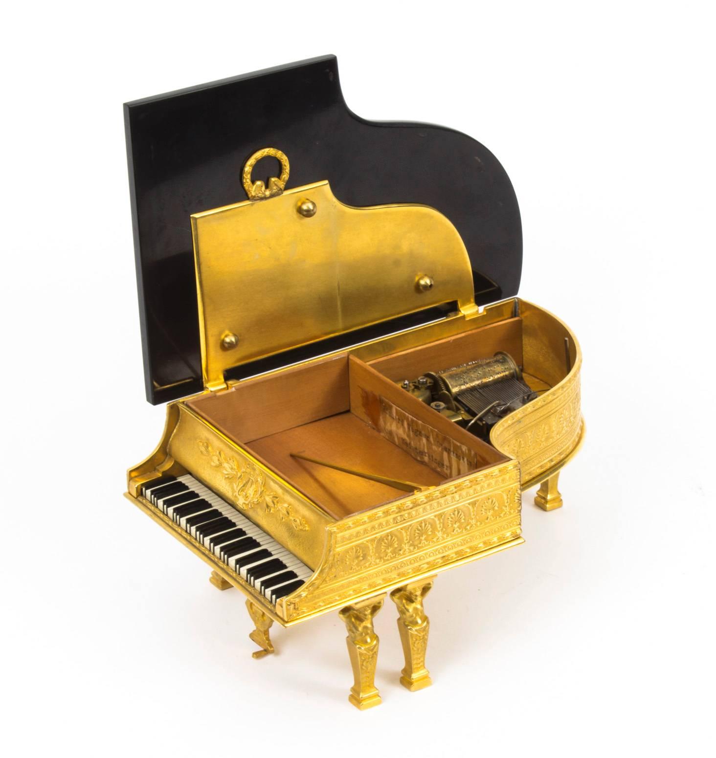 Antique Viennese Ormolu Piano Musical Jewellery Box G Brehmer 2