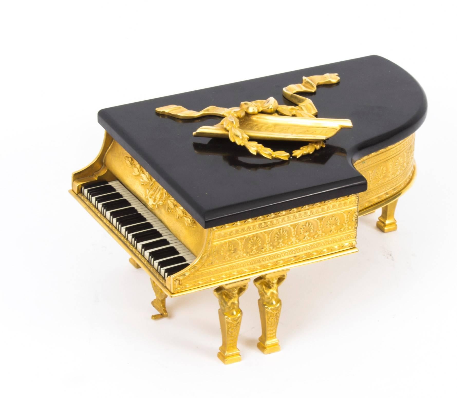 Antique Viennese Ormolu Piano Musical Jewellery Box G Brehmer 4