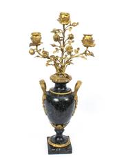 19th Century Pair of Ormolu Verde Antico Marble Candelabra