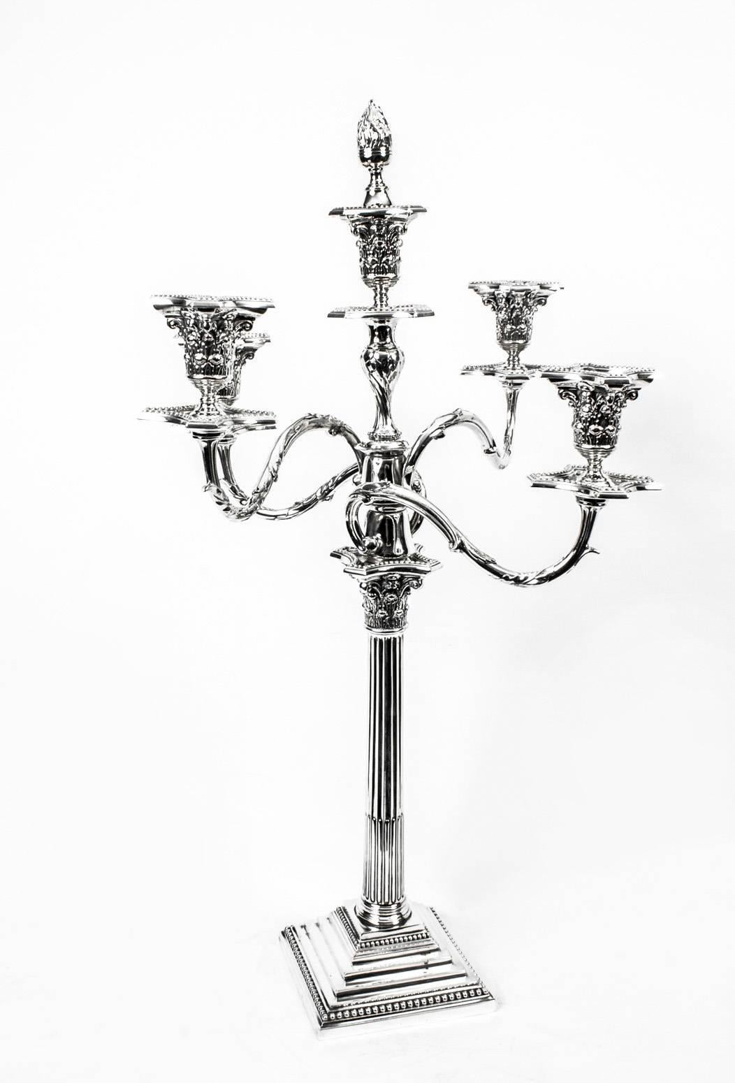 Antique Pair of Victorian Three-Light Candelabra William Hutton 4
