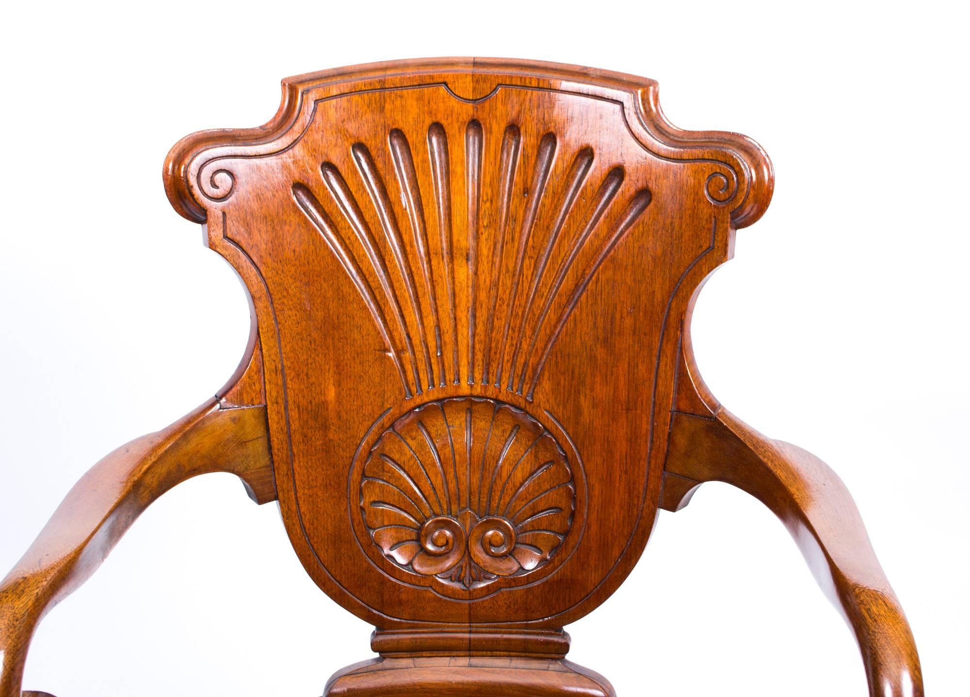 English 19th Century Edwardian Walnut Revolving Desk Chair