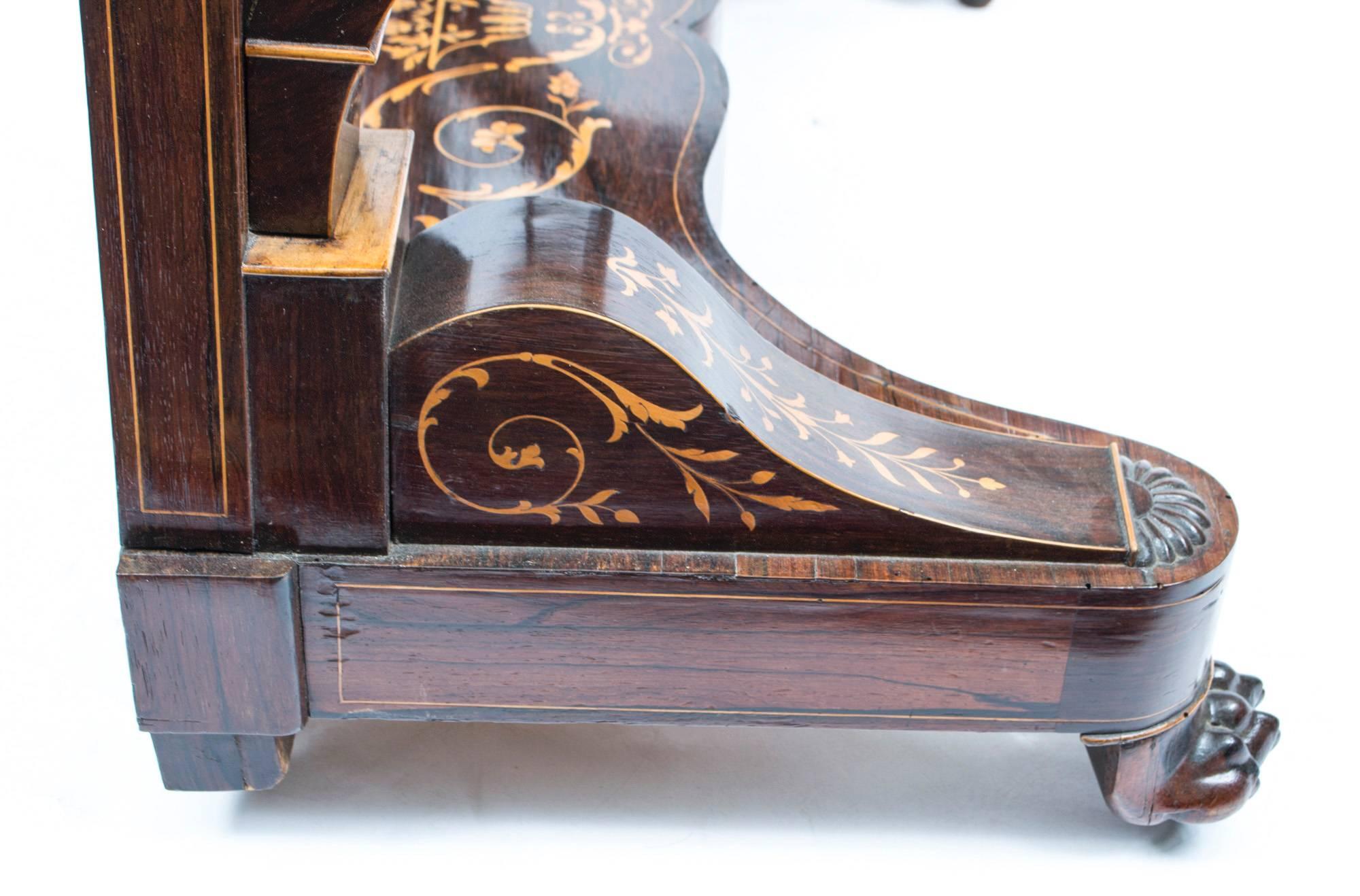  19th Century Charles X Period Rosewood Inlaid Console Table 1