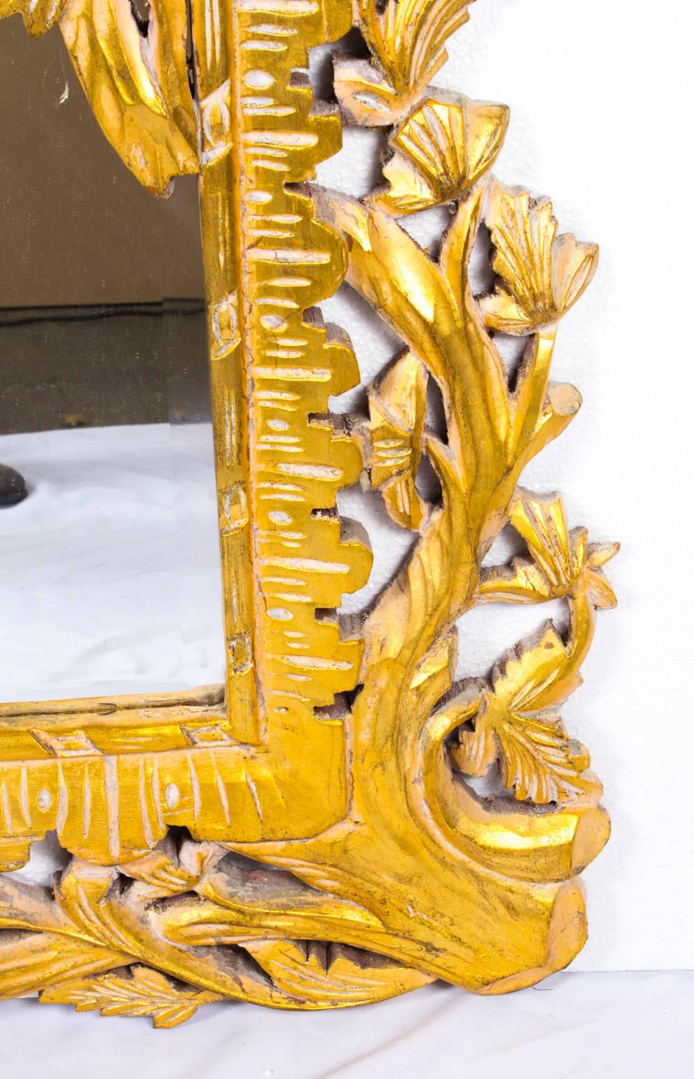 Vintage 8FT Rectangular Giltwood Mirror 234 x 145 cm In Excellent Condition In London, GB