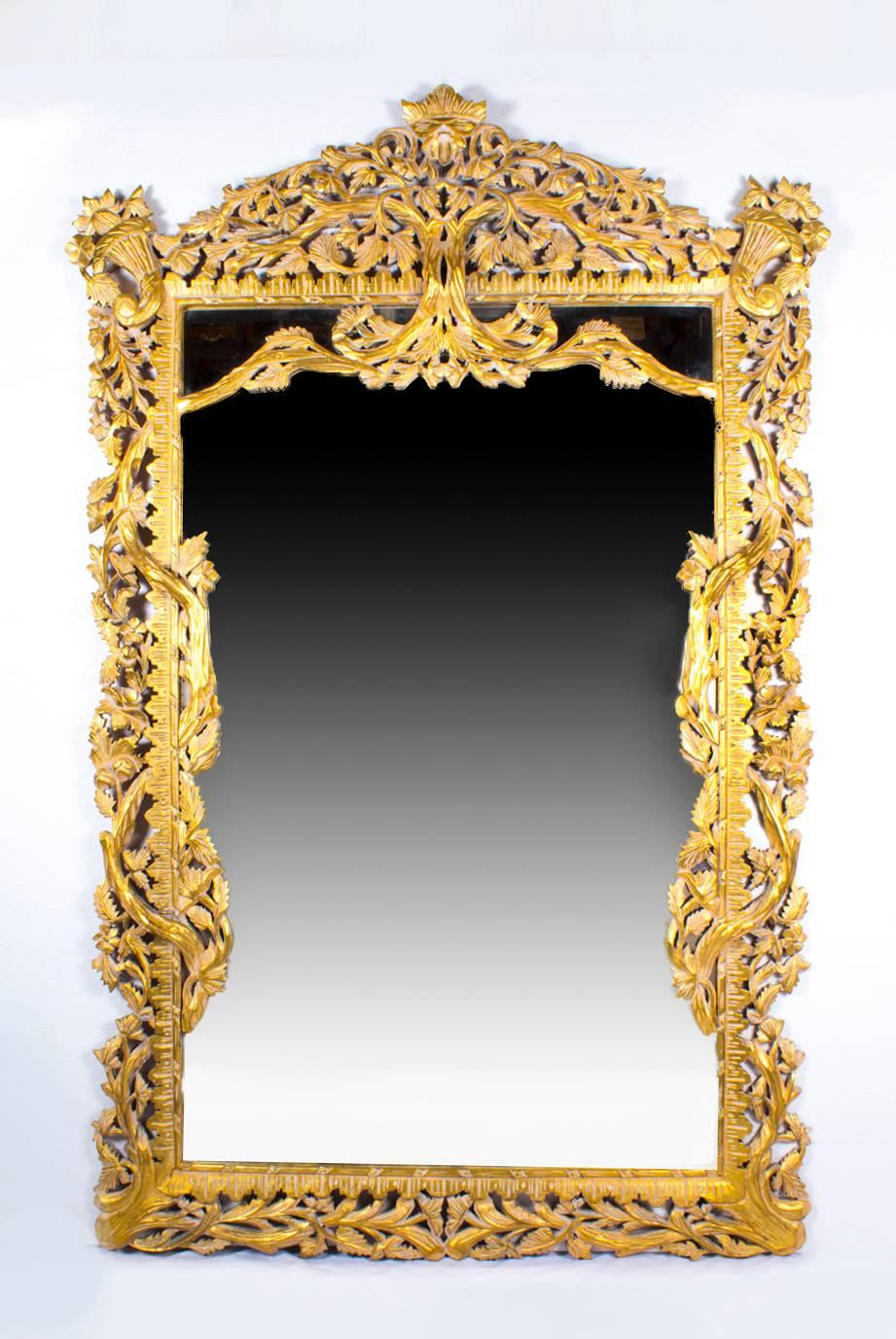 Vintage 8FT Rectangular Giltwood Mirror 234 x 145 cm 2