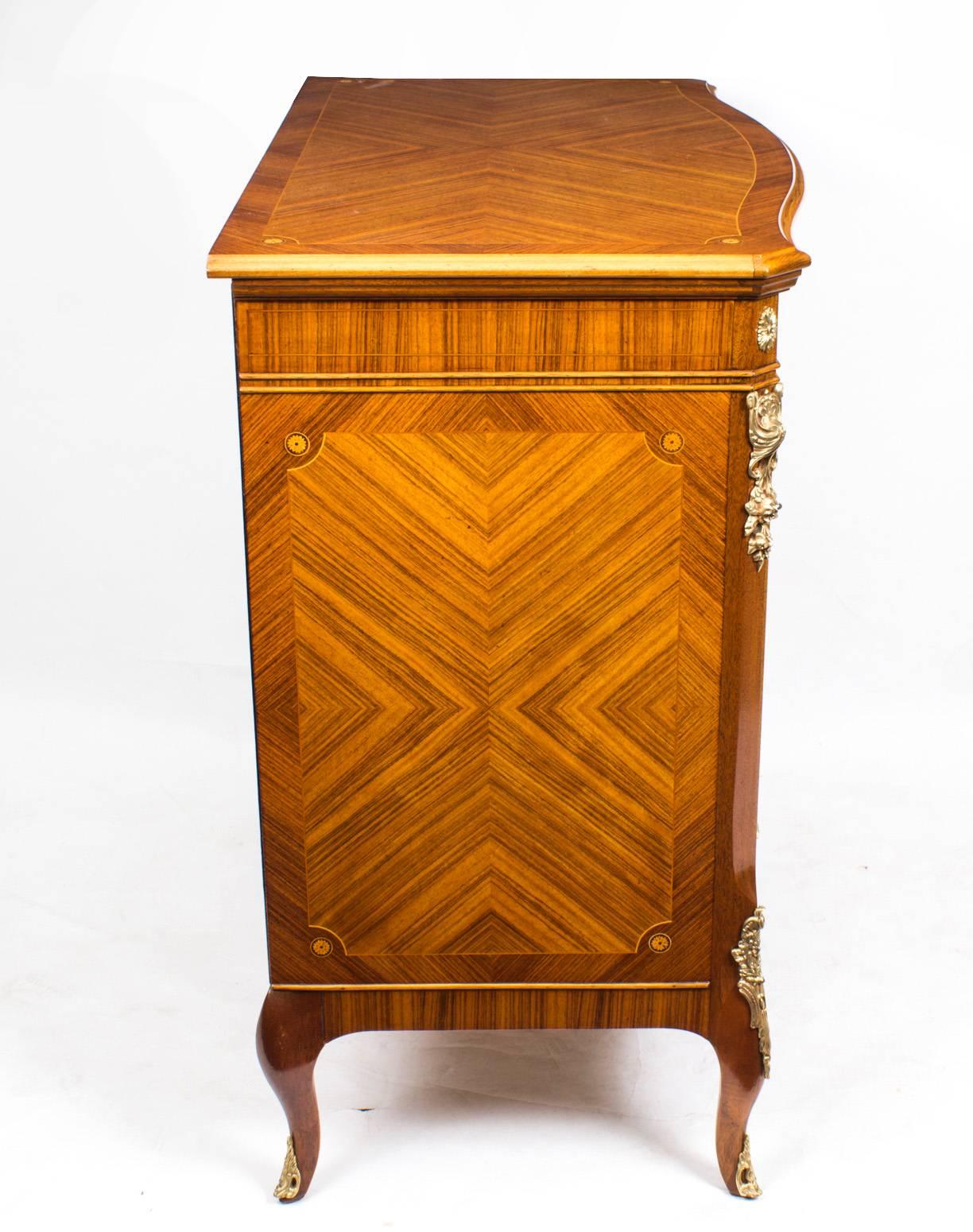 Vintage Burr Walnut Marquetry Side Cabinet Epstein In Excellent Condition In London, GB