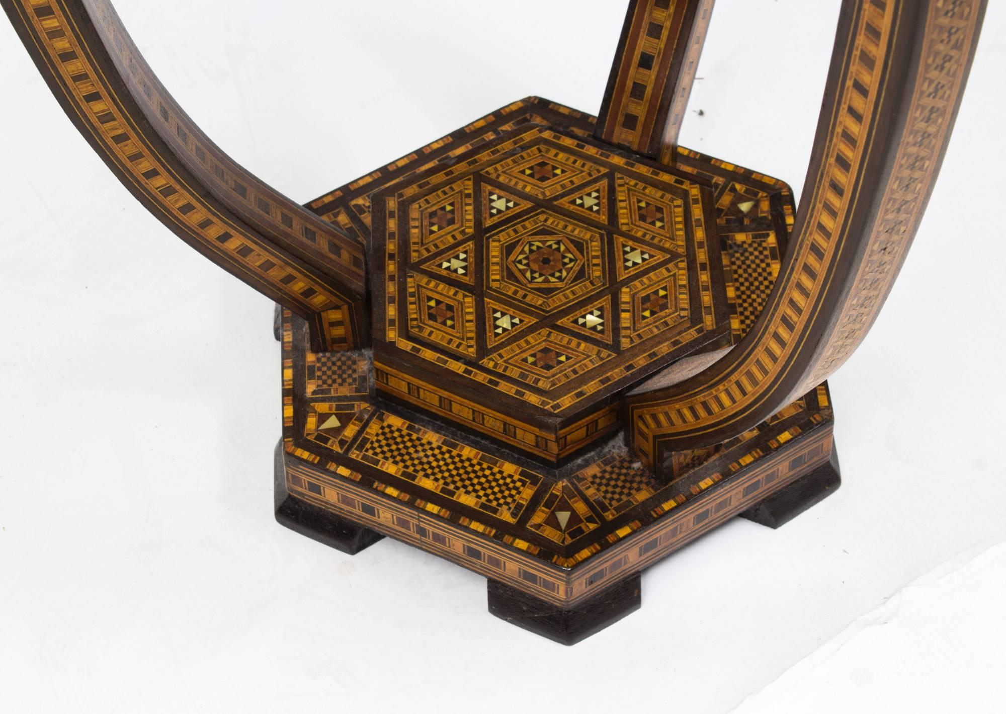 Antique Syrian Mother-of-Pearl Inlaid Occasional Table, circa 1920 3