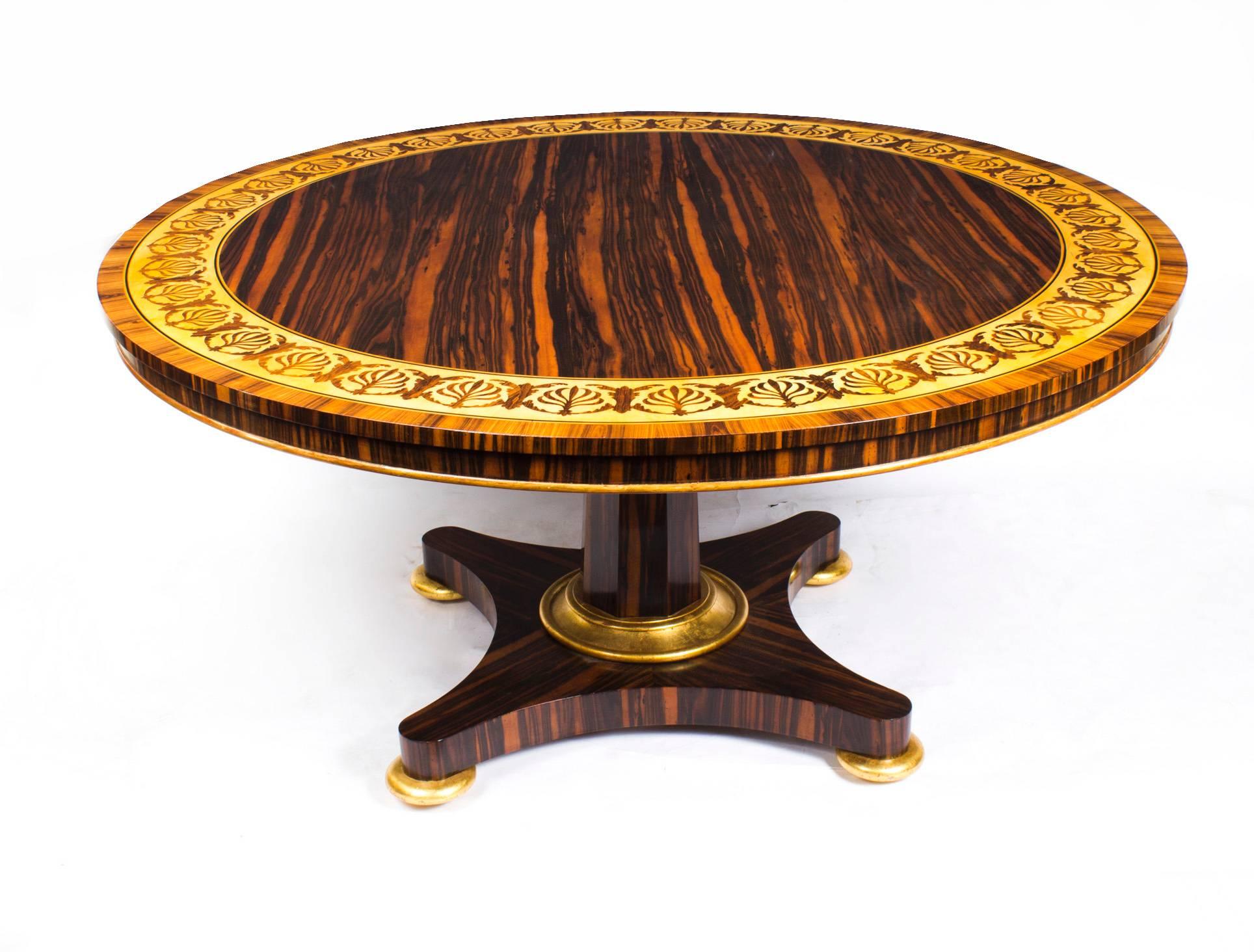 Antique Calamander and Marquetry Parcel Gilt Table 4