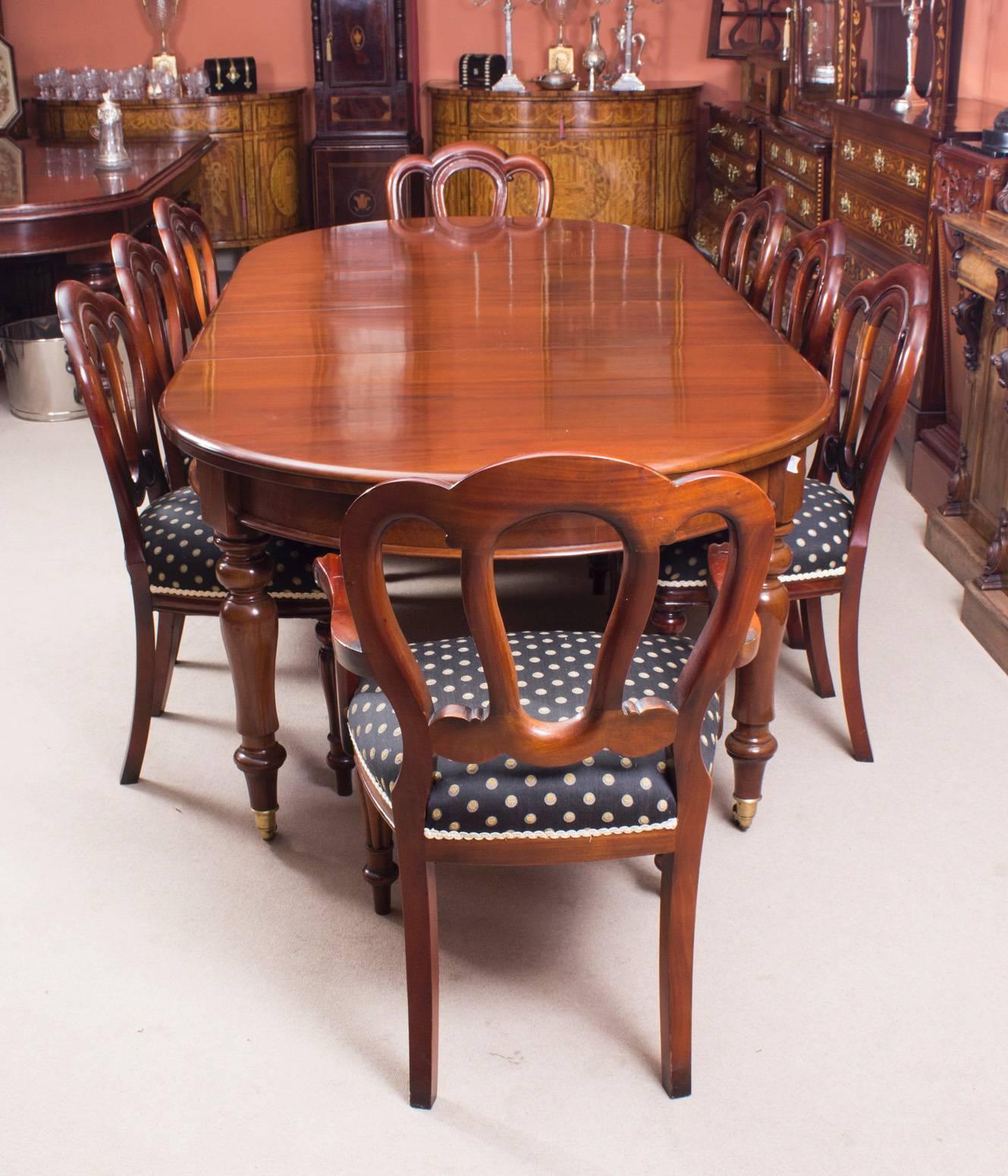 Antique Victorian Mahogany Dining Table C1880 and Eight Chairs 5