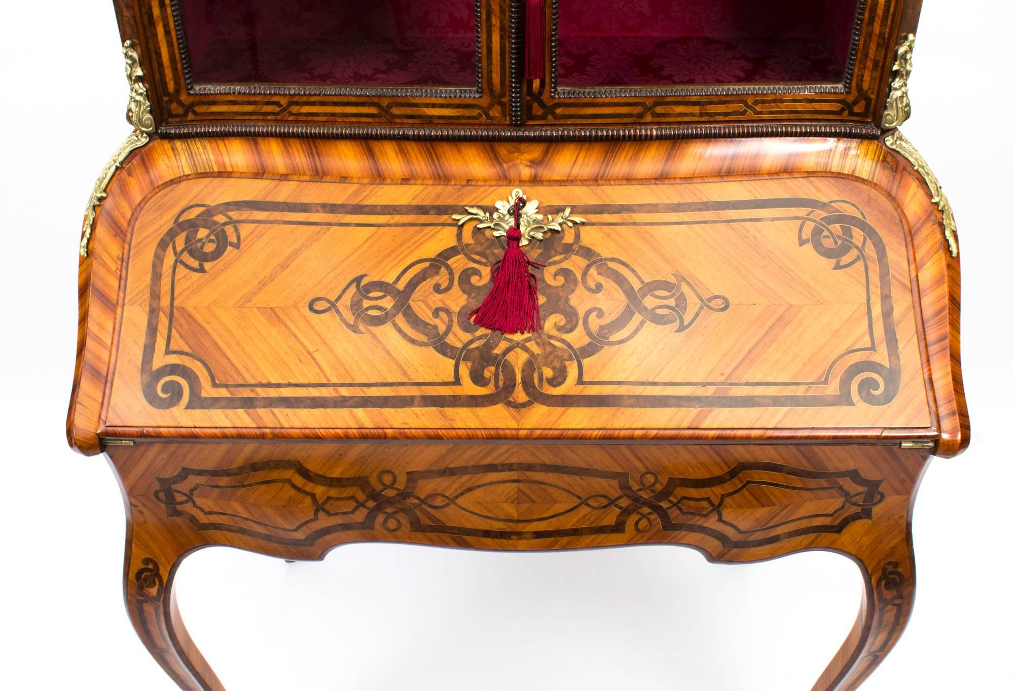 Mid-19th Century Antique French Marquetry Bonheur du Jour 19th Century For Sale