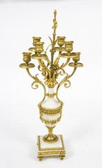 Antique Pair Louis XV Revival Ormolu and Marble Candelabra
