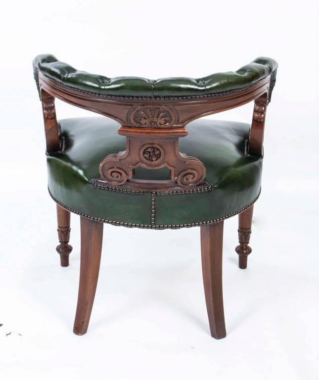 Antique Victorian Walnut Desk Chair Tub Chair, circa 1870 at 1stDibs | victorian tub chair 