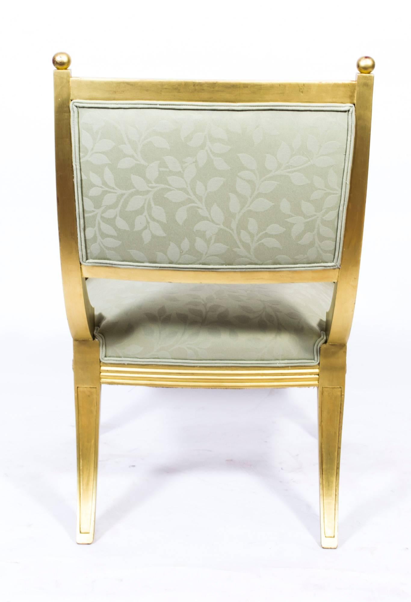Early 20th Century Regency Style Giltwood Armchair For Sale 2