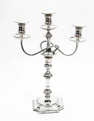 Antique Pair of Victorian Sterling Silver Three-Light Candelabra, 1896