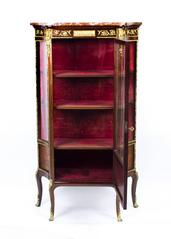 Antique French Louis Revival Parquetry Display Cabinet 19th Century