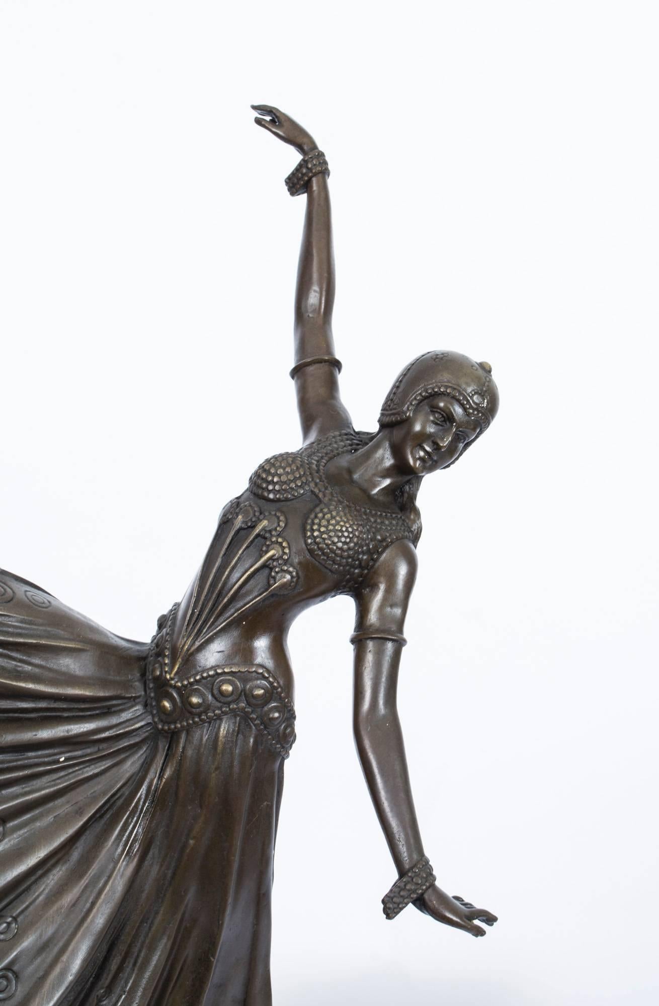 This is a fabulous bronze of an oriental dancer made using the traditional lost wax process from the last quarter of the 20th century.

It is a fabulous recast of the original by Dimitre Chiparus.
 

Condition:

In excellent condition, please