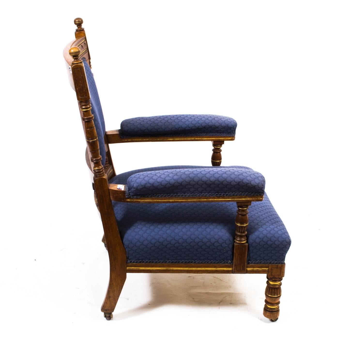 19th Century Gillows Oak Armchair by Bruce Talbert 1