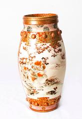 Antique Pair Large Japanese Kutani Porcelain Vases, circa 1900