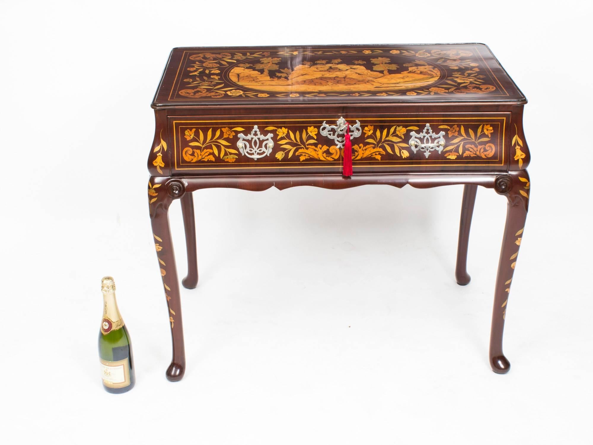 18th Century Dutch Mahogany Floral Marquetry Side Table 5