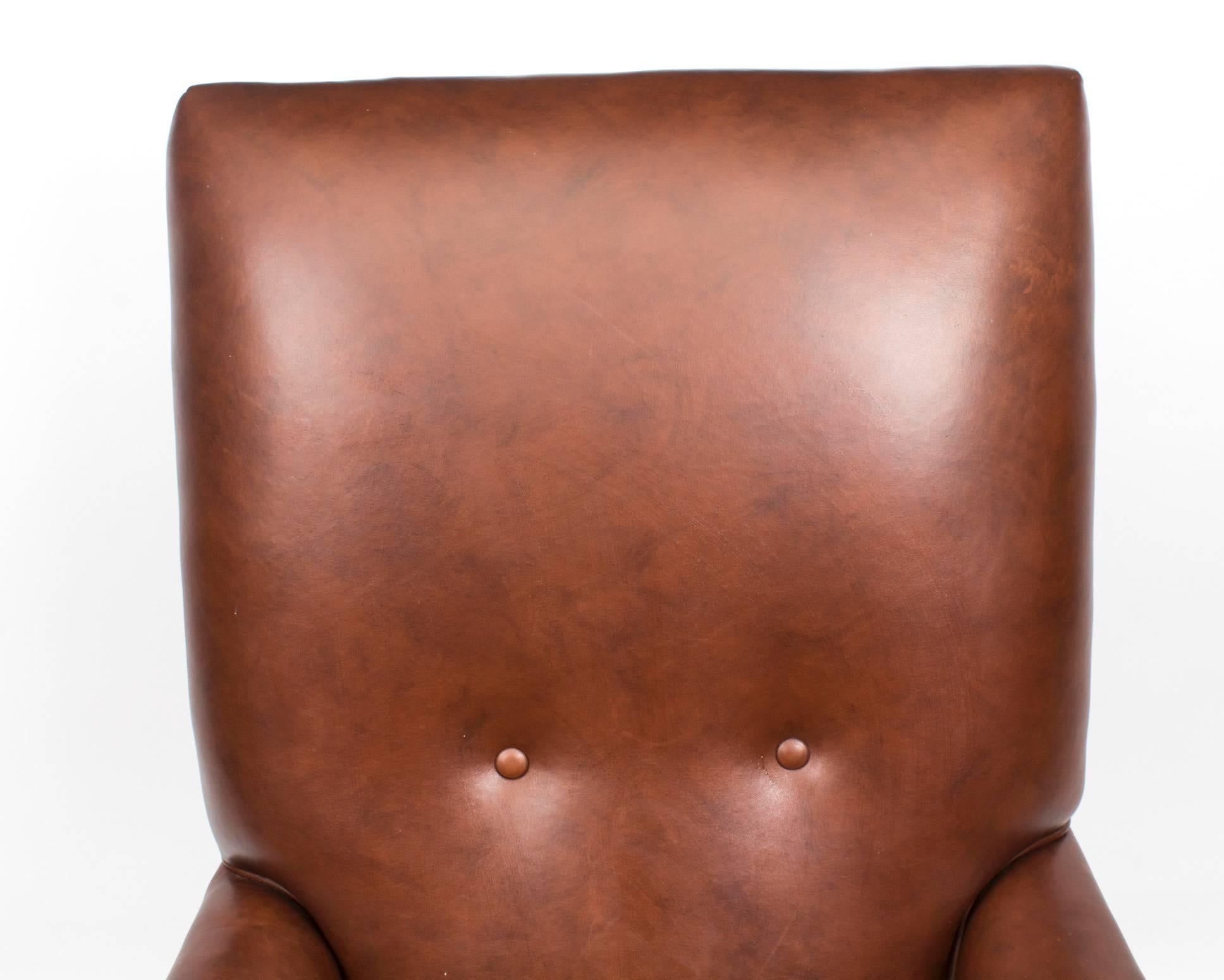 British Antique William IV Mahogany Library Armchair, circa 1830