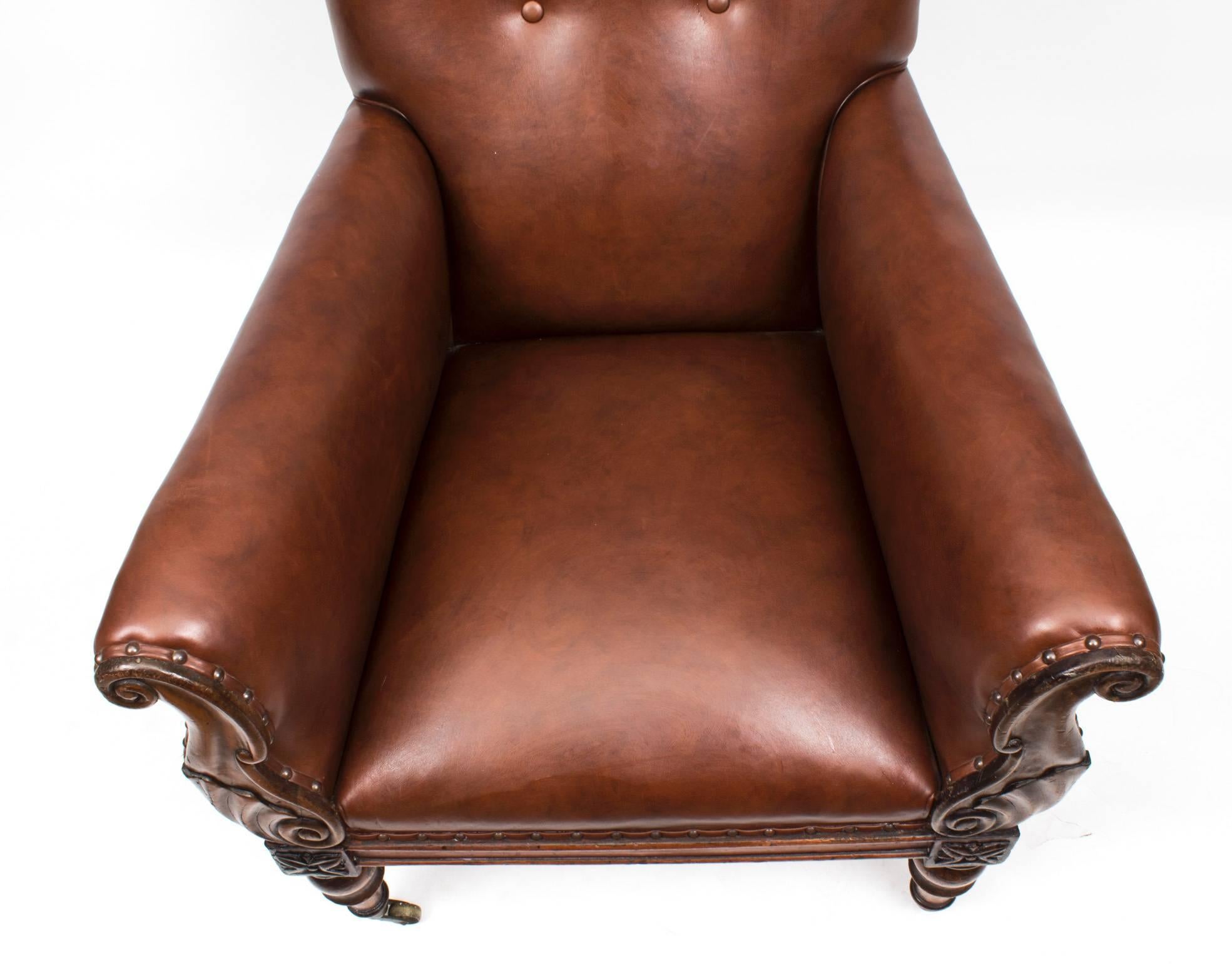 Antique William IV Mahogany Library Armchair, circa 1830 In Excellent Condition In London, GB