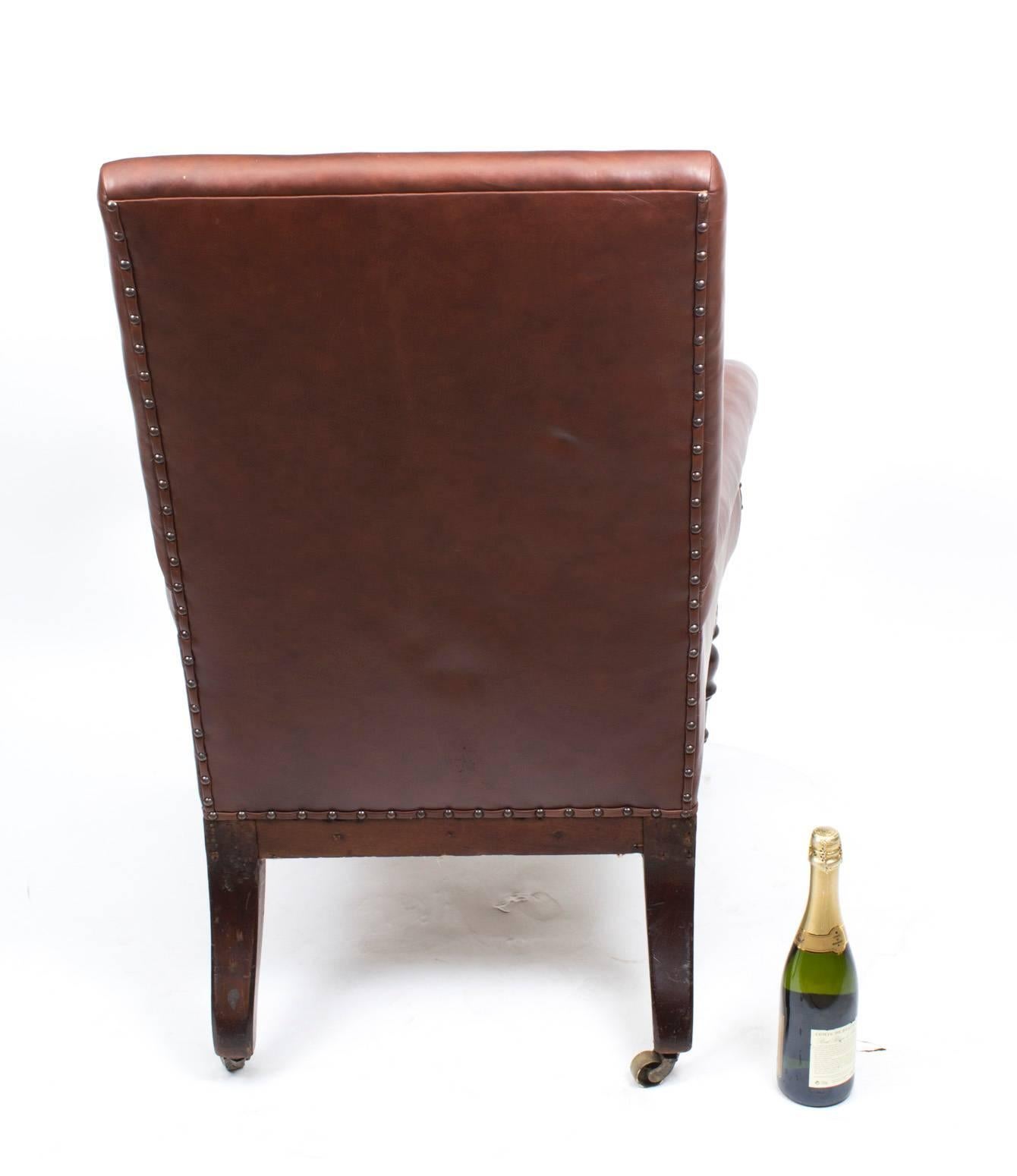 Antique William IV Mahogany Library Armchair, circa 1830 4